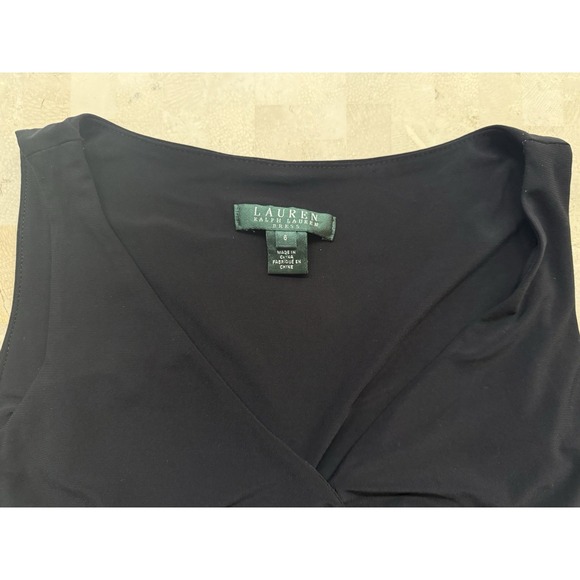 Lauren Ralph Lauren Maxi Dress Sz 6 Women's Black Classic Long Sleeveless Jersey - Picture 3 of 8